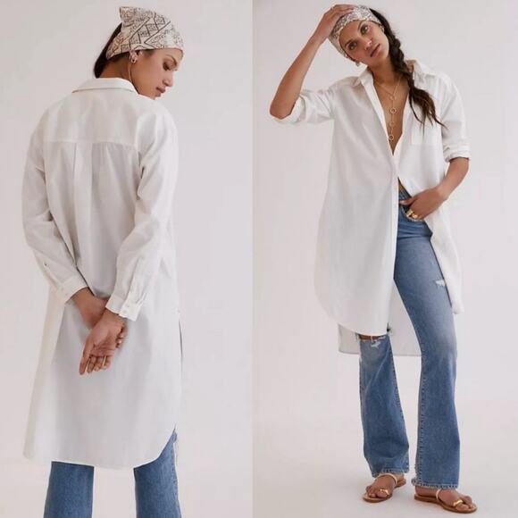 Maeve‎ X Anthropologie Women's White Button Long Sleeve Shirt Dress Size Small - Picture 1 of 12